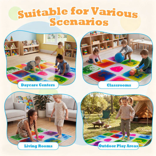 12 inches x 12 inches Toddler Sensory Floor Titles-9 Piece