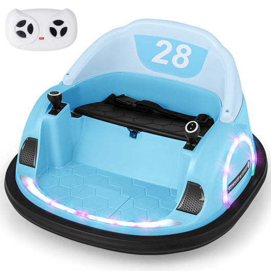 12V 360¡ã Ride on Bumper Car for Toddlers with Remote Control-Light Blue