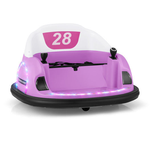12V 360¡ã Ride on Bumper Car for Toddlers with Remote Control-Pink
