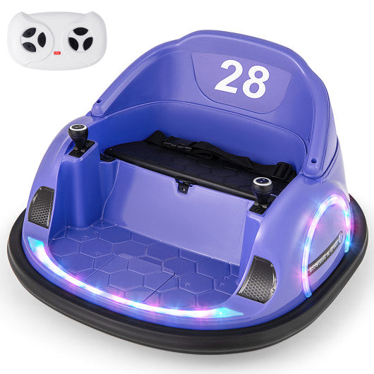 12V 360¡ã Ride on Bumper Car for Toddlers with Remote Control-Purple