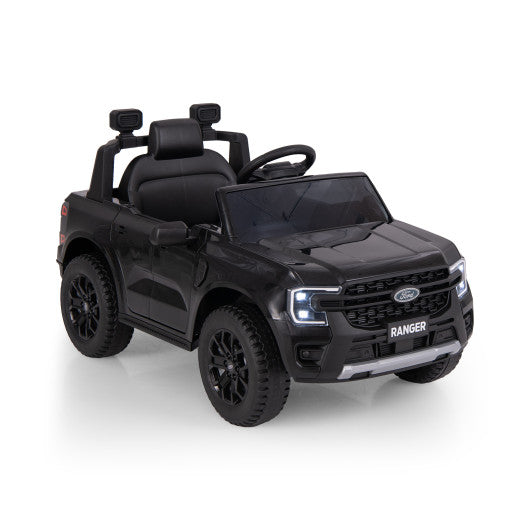 12V Electric Kids Ride on Car Licensed Ford Ranger with Remote Control and Music-Black