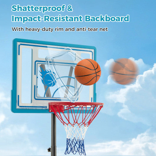 Kids Basketball Hoop Adjustable 3.8 FT Indoor Outdoor with Wheels