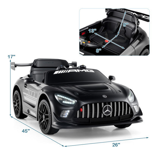 12V Kids Ride-On Car Mercedes-AMG GT3 Licensed with Adjustable Speed-Black