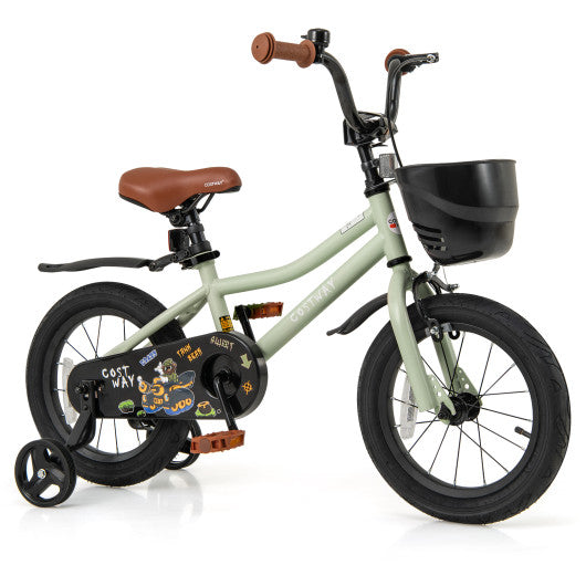 14-Inch Kids Bike Adjustable with Training Wheels for 3-5 Years Old