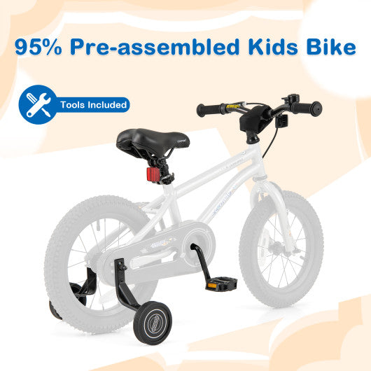 14-Inch Kids Bike Bicycle for Boys Girls 3-5 with High Carbon Steel Frame