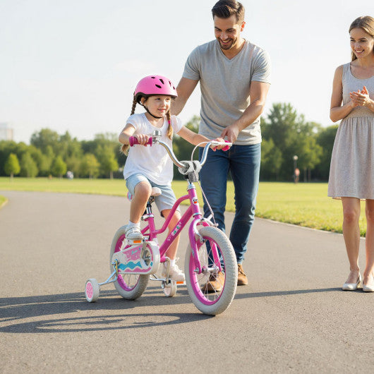 14 Inch Kids Bike for Aged 3-8 Years Old with Adjustable Handlebar Pink- Starlight Wave