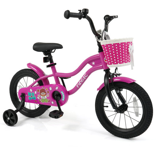 14 Inch Kids Bike with Training Wheels for Aged 3-5 Years Old - Magic Rose