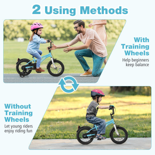 14-Inch Kids Bike for 3-5 Years Old Children Bicycle with Training Wheels