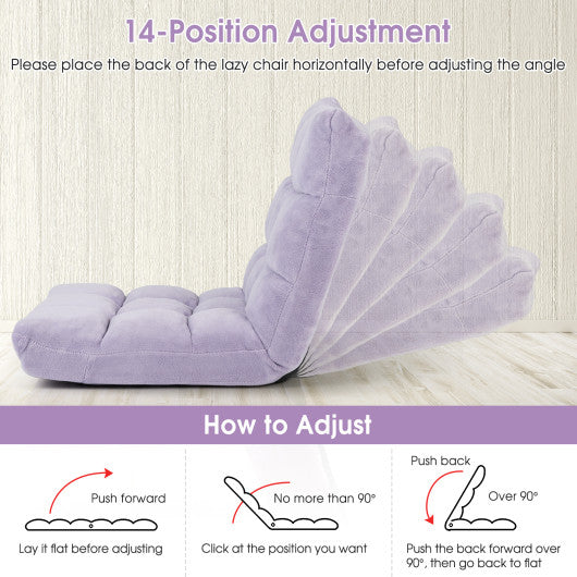 14-Position Adjustable Cushioned Floor Chair-Light Purple