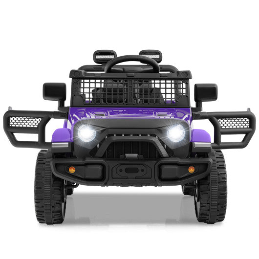 12V Kids Ride on Truck Car Battery Powered Electric Vehicle-Purple
