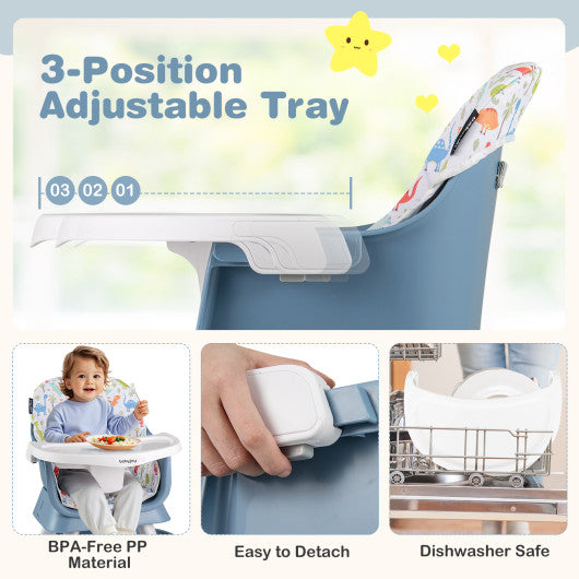 16-in-1 Baby High Chair with Activity Center and Booster Seat for Babies and Toddlers-Celadon