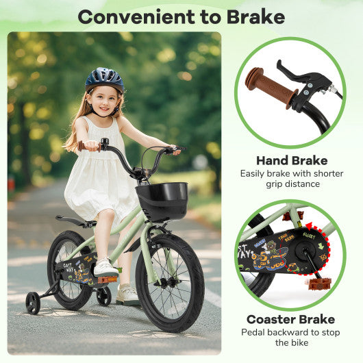 16-Inch Kids Bike Adjustable with Training Wheels for 4-7 Years Old