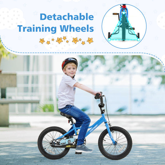 16 Inch Kids Bike with Removable Training Wheels for Aged 4-7 Years Old