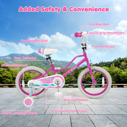 16 Inch Kids Bike for Aged 3-8 Years Old with Adjustable Handlebar Pink- Starlight Wave