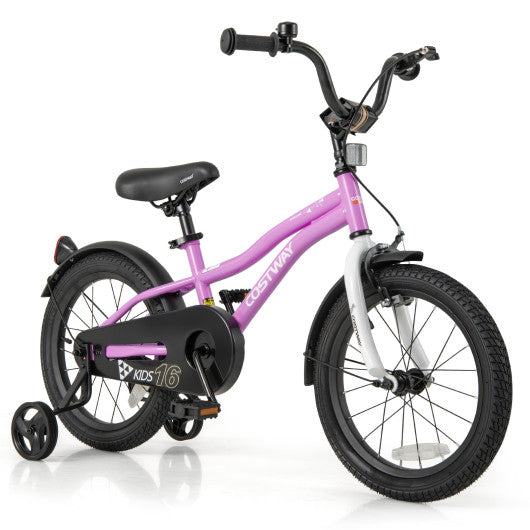 Kids Bike 16-Inch Children Training Bicycle with 2 Brake for 4-7 Years Old