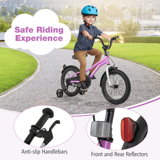 Kids Bike 16-Inch Children Training Bicycle with 2 Brake for 4-7 Years Old