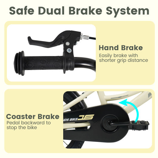 16 Inches Kids Bike Sport Bicycle with Removable Training Wheels