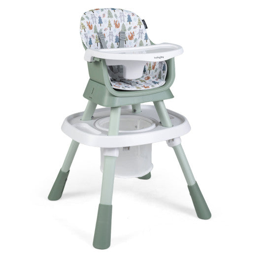 16-in-1 Baby High Chair with Activity Center and Booster Seat for Babies and Toddlers-Light Green