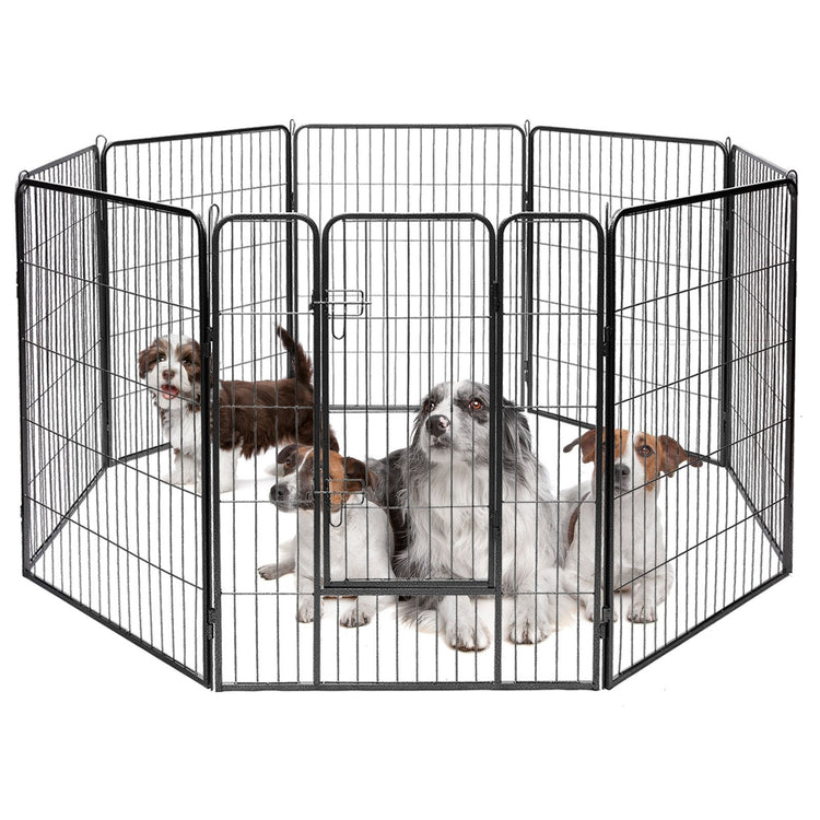 8 Metal Panel Heavy Duty Pet Playpen Dog Fence with Door-40 Inch