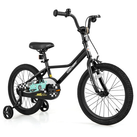 18 Inch Kids Bike Adjustable for 4-8 Years Old with Low-Step Frame