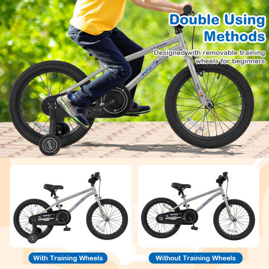 18-Inch Kids Bike Bicycle for Boys Girls 4-8 with High Carbon Steel Frame