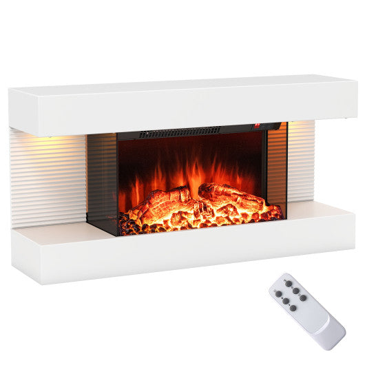 18/36 Inch 3-Sided Wall Mounted Electric Fireplace with 32/50 Inch Wide Floating Mantle-32 Inch
