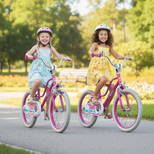 18 Inch Kids Bike for Aged 3-8 Years Old with Adjustable Handlebar Pink- Starlight Wave