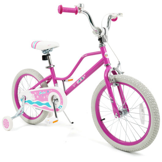 18 Inch Kids Bike for Aged 3-8 Years Old with Adjustable Handlebar Pink- Starlight Wave