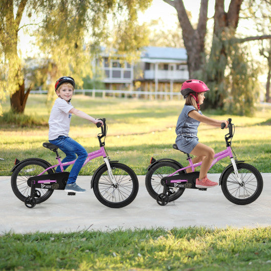 Kids Bike 18-Inch Children Training Bicycle with 2 Brake for 4-8 Years Old