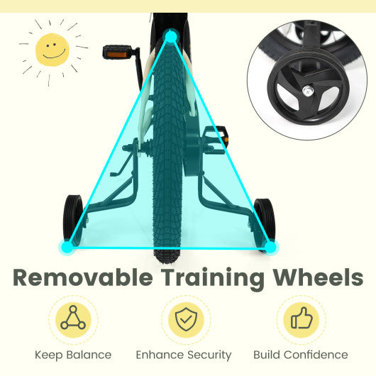 18 Inches Kids Bike Sport Bicycle with Removable Training Wheels