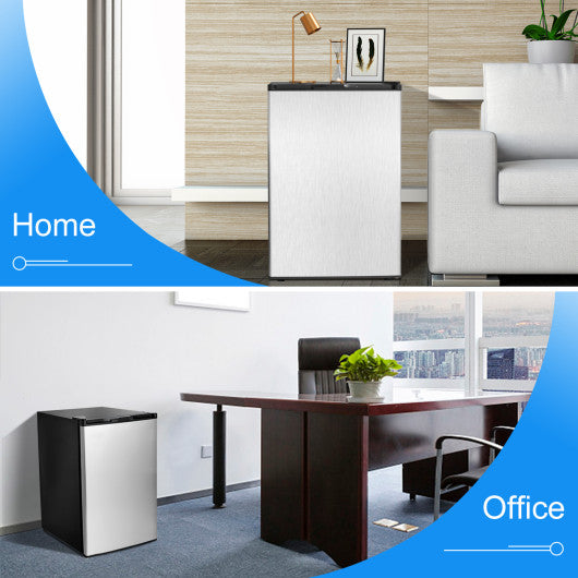 3 Cubic Feet Compact Upright Freezer with Stainless Steel Door