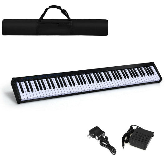88-Key Portable Electronic Piano with Voice Function-Black