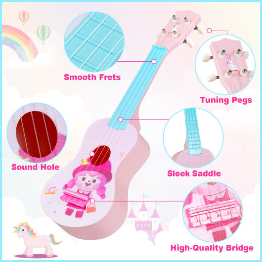 21 Inch Children Mini Ukulele with 4 Nylon Strings and 12 Frets