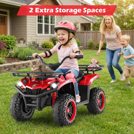 24V Electric Ride On Quad with LED Headlights-Red