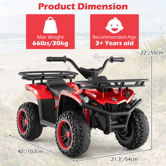 24V Electric Ride On Quad with LED Headlights-Red