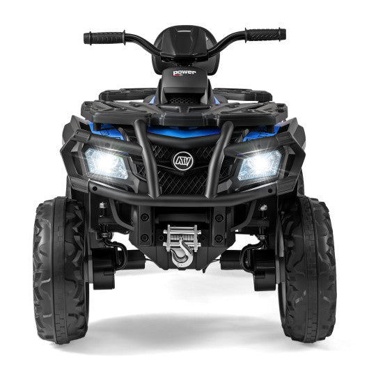 24V Kids ATV 2-Seater with 4 Motors with LED Lights and Music-Blue