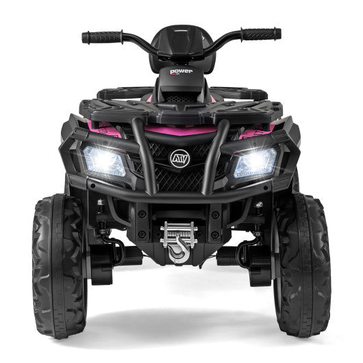 24V Kids ATV 2-Seater with 4 Motors with LED Lights and Music-Pink