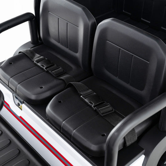 24V Kids Golf Cart 4WD 2-Seater Ride on Car with Storage Trunk and Horn-Red