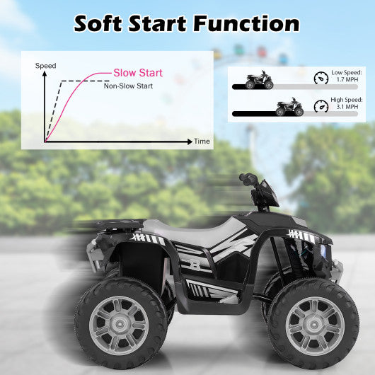 24V Kids Ride-On Electric ATV with Wireless Connection for Toddlers 3-8 Years Old-Black