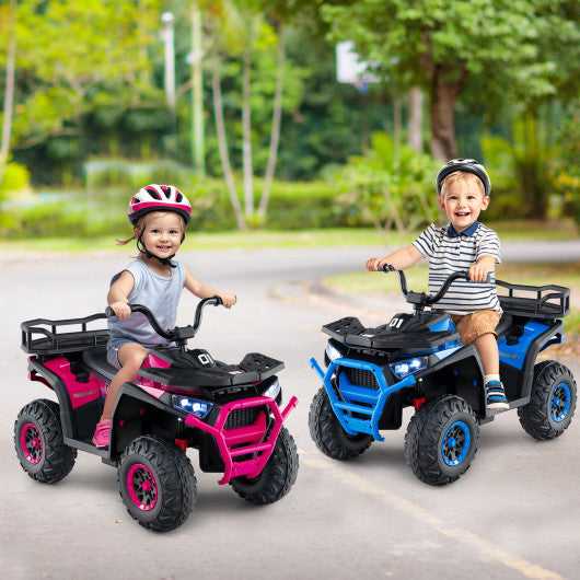 24V Kids Ride on Electric ATV Quad Car with Realistic Sounds and LED Lights-Pink