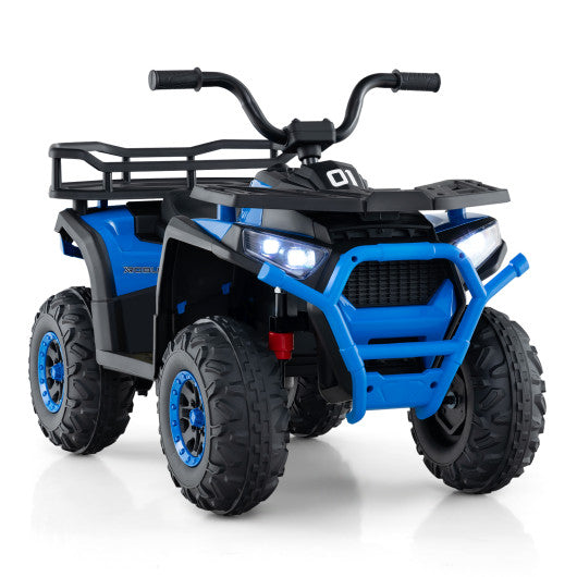 24V Kids Ride on Electric ATV Quad Car with Realistic Sounds and LED Lights-Navy