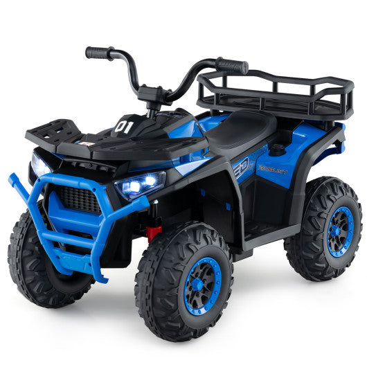 24V Kids Ride on Electric ATV Quad Car with Realistic Sounds and LED Lights-Navy