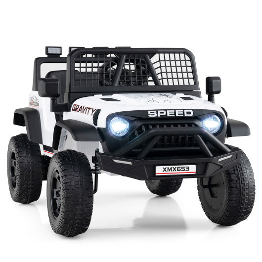24V Ride On Car for Kids with Parent Remote Control and Music-White