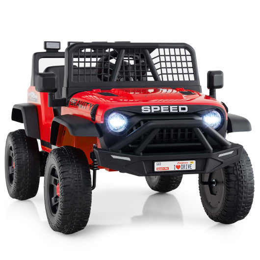 24V Ride On Car for Kids with Parent Remote Control and Music-Red