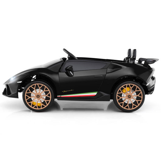 24V Ride-on Car for Kids 4WD 2-Seater Licensed Lamborghini Electric Vehicles with Music-Black