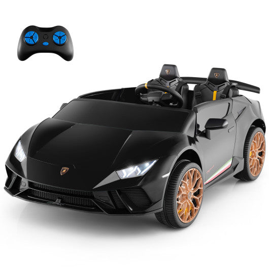 24V Ride-on Car for Kids 4WD 2-Seater Licensed Lamborghini Electric Vehicles with Music-Black