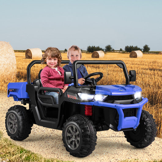 24V Ride On Kids Car with Dump Bed and Remote Control-Navy