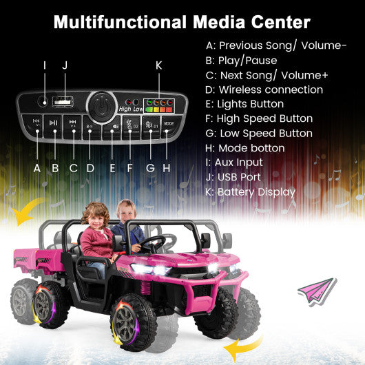 24V Ride On Kids Car with Dump Bed and Remote Control-Pink