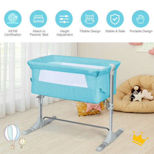 Travel Portable Baby Bed Side Sleeper Bassinet Crib with Carrying Bag-Green