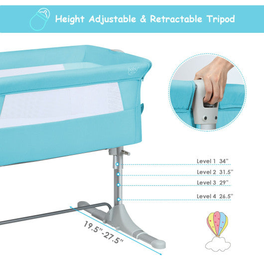 Travel Portable Baby Bed Side Sleeper Bassinet Crib with Carrying Bag-Green